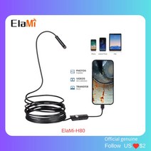 귀 내시경 안드로이드 카메라 마이크로 USB C타입 산업용 보어스코프 IP67 방수 LED 자동차 검사 폰 PC용 3in 1 7mm, 없음, 1m