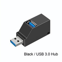 USB 3.0 /2.0 허브 어댑터 익스텐더 미니 스플리터 3 포트 PC 용 고속 U 디스크 리더 노트북 Macbook 휴대, CHINA_Black USB 3.0 HUB