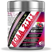 Amazing Muscle 2:1:1 BCAA 6000mg 아미노산 근육 회복 지구력 향상, 산딸기, 60회분