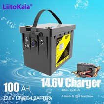 대용량 보조배터리 휴대용 차박 캠핑용 파워뱅크LiitoKl 12V Lifepo4 배터리 120h MS 리튬 충전식 인버터 R, 02 DC-12.8V100Ah(20A)