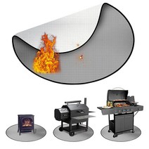 UBeesize 알루미늄 도금 화덕 매트 야외 그릴용 대형 96.5cm(38인치) 원형 벽난로 실외 및 실내용 4중 레이어 그릴 BBQ 밑용 방수 내유성, 38