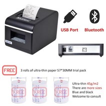 XPRINTER 송장 프린터 택배 라벨기 라벨 출력기 프린터기 xprinter xp-q90ec 자동 커터 주방 영수증 열전 사 58mm 고속 인쇄 대용량 블루투스 ios, USB 포트와 bt, 우리 플러그
