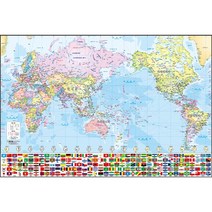 [하드코팅세계지도] 지도닷컴 세계지도 행정 학습 지도 코팅형 110 x 78 cm + 대한민국 전도, 1세트