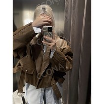 레더 자켓 가죽 여성 숏 노카라 간절기 여자 크롭 페이크레더 오버핏 에코레더 지컷