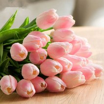 망고 튤립 노란튤립 조화 화동 바구니 꽃꽂이 재료 1P_ 55327EA, 2망고튤립-핑크