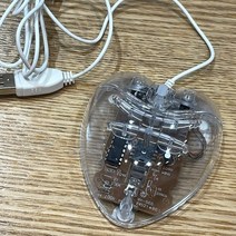 투명 Usb 유선 무음 마우스 심장 모양의 게임 사무실 PC 노트북 게임에 대 한 빨간색 호흡 빛 1 개, [01] 1pcs