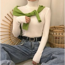 여자골지목폴라티셔츠 슬림핏 다양한코디컬러 대학생룩 데이트룩 봄