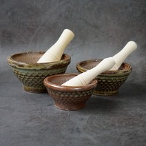 국산 도자기 깨갈이 깨절구 미니 절구 마늘다지기 이유식절구 핸드페인팅, 대
