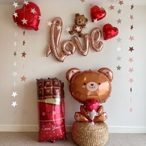 발렌타인데이 풍선세트 하트 곰돌이 초콜릿 풍선 화이트데이 프로포즈 결혼기념일 이벤트