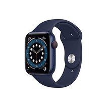 애플워치 시리즈 6 (GPS + 셀룰러 44mm) 블루 알루미늄 케이스 딥 네이비 스포츠 밴드 (Renewed)