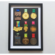 메달걸이 액자형 진열대 보관함 거치대 장식장 케이스, 7인치 (1개메달)_액자색상_선택필수_원목프레임