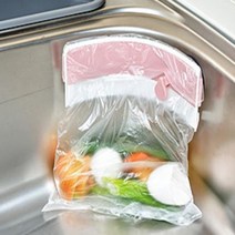 주방 잔반통 싱크대 걸이 음식물 쓰레기통, 핑크