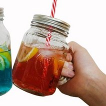 600ml 유리머그잔 유리드링크자 빨대물병 빨대유리잔 뚜껑유리컵 빨대유리병