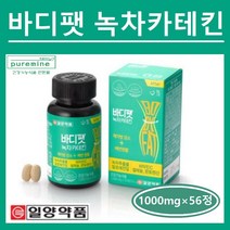 일양약품 녹차카테킨 카태킨 추출물 체지방 에너지대사 콜레스테롤 영양제 컷팅제 보조제 판토텐산 셀레늄 비타민C 건조 효모 체중 뱃살 피하지방 내장지방 식약처인증 바디팻 추천, (1박스), ##푸름이네##녹차카테킨 (800mg×56정)