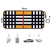 카자리코 DC 5V USB온열매트 전기장판 차량용 낚시 캠핑용 전기방석 차박용 전기요 90cm X 45cm, 체 크, 90 * 45cm
