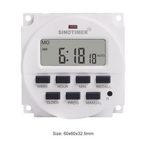 타이머시계 공부 워치 초 타임 타이머 시계 큰LCD 1.6 인치 디지털 220V 230V AC 7 일 프로그래머블 타이머, CHINA, TM618H 12V 16A