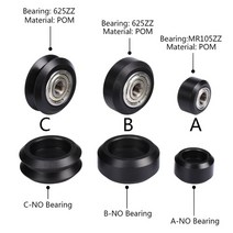 3D 프린터 부품 CNC 오픈빌드 휠 플라스틱 POM 리 패시브 라운드 V타입 V슬롯 C빔 5 강아지 10, B-No Bearingx10