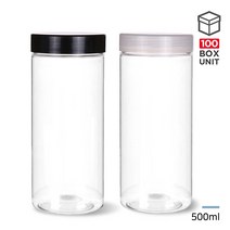 페트용기 팜스원형 500ml 다용도 플라스틱 팜스용기, 500ml 블랙캡 (1개)