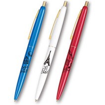 일본직발송 3. BIC 재팬 빅 부드러운 유성 볼펜 클릭 골드 0.5mm 프렌치 트리콜로르 무늬 3개 세트 프렌치, One Color