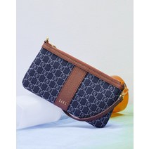 22SS [SAINT BARNET DENIM] 데님 세인트바넷 DD패턴 브라운 가죽배색 미니월릿백 DCWA2E318W2