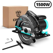 DEKODKCS185L1 전기 원형톱 185mm1500W 다기능 절단기 보조 핸들레이저 가이드가 있는 전동 공구, Poland+1500W