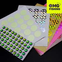 오마이갓피싱 타이라바 튜닝 스티커 홀로그램 3D 눈알 스티커 자작 튜닝 축광, 단색 L-18