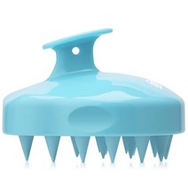 두피관리용 머리마사지기 FREATECH 두피 마사지기 샴푸 브러시 관리를 위한 실리콘 강모 비듬 제거 및 모발 성장을 샤워 헤어 스크러버 엑스폴리에이터 습식 ampamp 남성 여성, [04] 하늘색