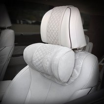 코오롱 샤무드 차량용 목쿠션 메모리폼 가죽 목베개, 레드와인 1P