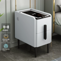 스마트협탁 침대옆 bedside 테이블 usb 블루투스 무선충전, 완제품, 45cm, 화이트 무선충전+삼색등+USB
