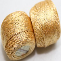 더울 털실 뜨개 가방 메탈릭 레이스실 카멜리아, 419연금색, 1개