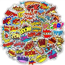 S2B2 프리미엄 방수 데코스티커 캐리어 노트북 꾸미기, 액션 말풍선 50종