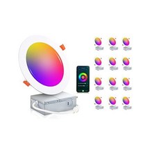 CLOUDY BAY [12팩] 6인치 스마트 WiFi LED 매립형 조명 RGBCW 색상 변경 Alexa 및 Google 홈 어시스턴트와 호환 허브 필요 없음 15W 950, 6인치_RGBW/와이파이