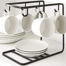 커피잔거치대 찻잔 컵받침대정리 컵걸이 (2color), 블랙
