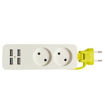 멀티탭1200W EU 플러그 전원 스트립 벽 다중 소켓 1.5M 휴대용 4 USB 포트 충전 10A 250V, 01 Eu 플러그, 01 WHITE