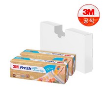 쓰리엠 후레쉬 지퍼백 소 20매 2개+비닐정리함 중, 화이트