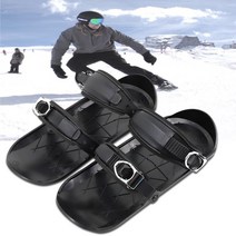 인라인스키 짧은 숏 스키 미니 스케이트 눈 보드 Snowblades 조정 가능한 바인딩 휴대용 Snowfeet 신발 스노우 보드 g4, 협력사, 검은 색