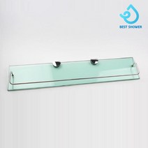 코코스 강화유리 일자선반, 02 투명 + 크롬, 1개