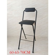 접이식 홈바의자 바스툴 높은 간이 사각 바체어 편한 키높이 낮은 카페 대기 아일랜드 의자, 블랙쿠션(65CM)