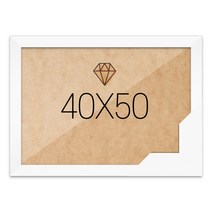 보석십자수 패브릭형 액자 40x50 고급형 우드 화이트 (아크릴 보호필름-스티커판 포함), 단품