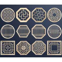 전통창살 전통문짝 옛날 원목 한옥 고전 동양목조, 13. K-60x60cm