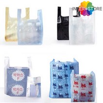 인터바겐 손잡이 검정 무지 비닐 봉투 약국 비닐백 포장백, A급 무지 50호 청유백 140매