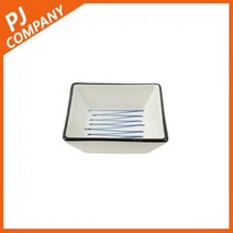 현대기물 유포 도자기 정사각찬기 파란줄 1P 일식기, 정사각찬기 1P/free