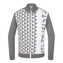 까스텔바작 BGBSSJ001GY 남성 로고 자가드 니트 집업 가디건