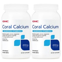 GNC 코랄 칼슘 마그네슘 & 비타민 D3 400mg 180캡슐 2통, 180정, 2개