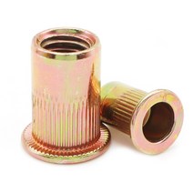 인서트 번데기 너트 10 20pcs 리벳 너트 플랫 헤드 널링 바디 아연 도금 탄소강 삽입 나사 M3 M4 M5 M6 M8 M10 M12, 20pcs M3, 01 Zinc Yellow Plated