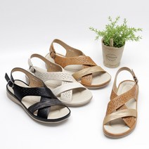 펀칭 3cm 발편한 낮은굽 쿠션감 좋은 여름 스트랩샌들 페르지노 486
