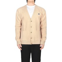메종키츠네 22FW 베이지 폭스 헤드 울 카디건 JM00518KT1006 BE