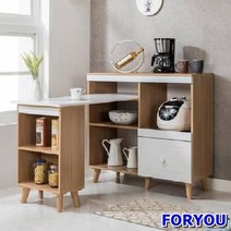 ForU190 다미 식탁렌지대세트 렌지수납장 액자테이블 테이블 접이식테이블 코타츠, 화이트