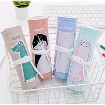 [소소하게] 예쁜 필통 펜슬케이스파우치, 1개, 롤형(캣)