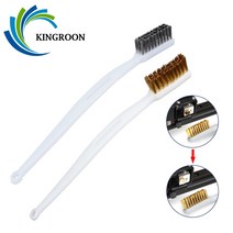 Kingroon 2pcs 3d 프린터 청소기 칫솔 도구 노즐 열 블록 용 구리 와이어 브러시 hotend 청소 도구 뜨거운 침대 부품, 구리와 강철